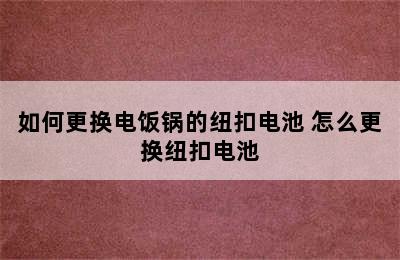 如何更换电饭锅的纽扣电池 怎么更换纽扣电池